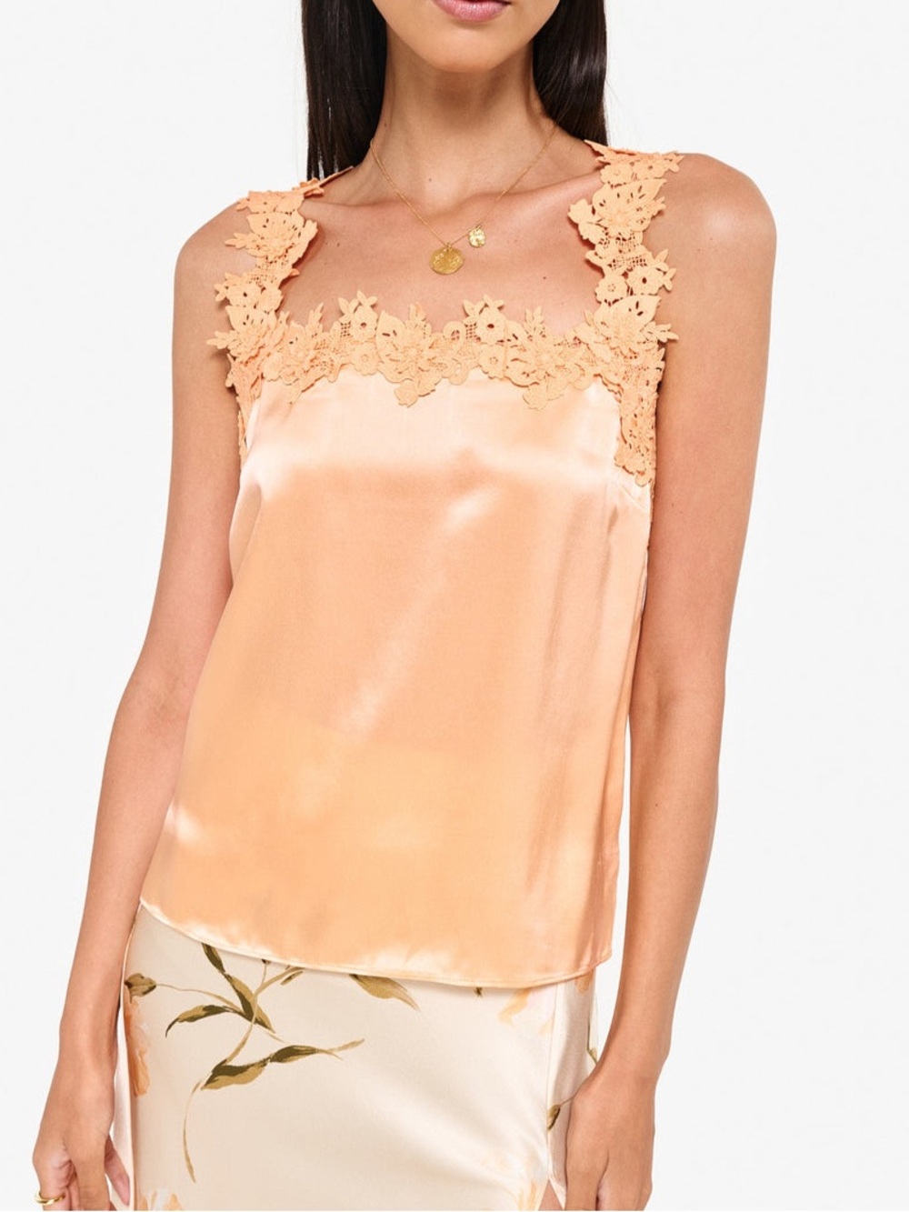 Cami NYC 100% Silk Bellamy Cami in Cantaloupe